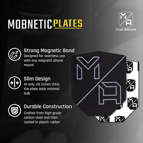 لوحات تثبيت للهاتف Mob Armor MobNetic، باللون الأسود (عبوتان) in Kuwait