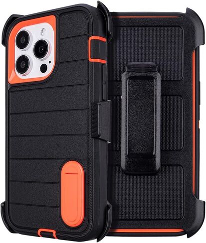 for iPhone 12 Pro Max Phone Case with Belt Clip Holster,3 Layers of Sturdy,Military Grade ShockProof ProMax Protective Cases Heavy Duty Phone Cases iPhone 12 Pro Max Case 6.7 Inch (Dark Green) in Kuwait