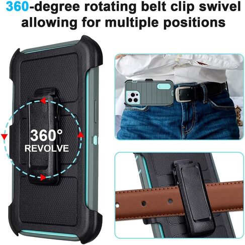 for iPhone 12 Pro Max Phone Case with Belt Clip Holster,3 Layers of Sturdy,Military Grade ShockProof ProMax Protective Cases Heavy Duty Phone Cases iPhone 12 Pro Max Case 6.7 Inch (Dark Green) in Kuwait