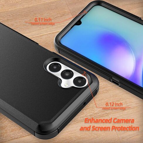 Phone Case for Samsung Galaxy A05s 2023 case,Heavy Duty Hard Shockproof Armor Protector Case Cover with Belt Clip Holster for Samsung A05s 2023 Phone Case (Black) in Saudi Arabia