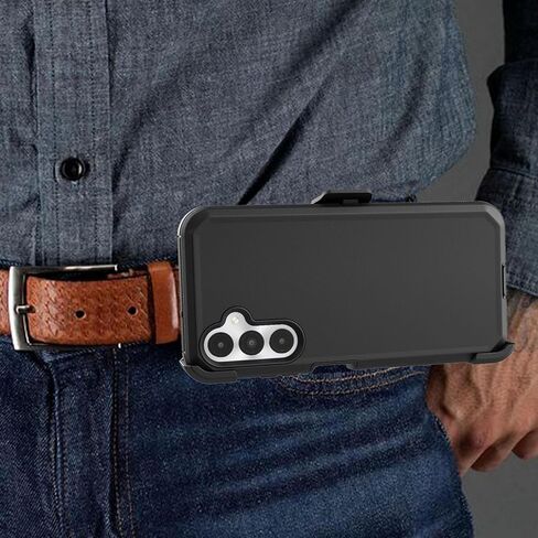 Phone Case for Samsung Galaxy A05s 2023 case,Heavy Duty Hard Shockproof Armor Protector Case Cover with Belt Clip Holster for Samsung A05s 2023 Phone Case (Black) in Saudi Arabia