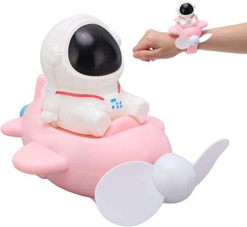 شاهد مروحة ، 3 في 1 USB شحن الرسوم المتحركة الناعمة السيليكون MINI رائد الفضاء معصار Watch Fan ، لكتابة الطلاب الواجبات المنزلية (8 × 11 × 8 سم) in Kuwait