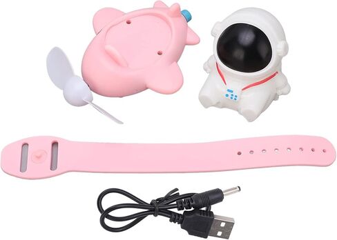 شاهد مروحة ، 3 في 1 USB شحن الرسوم المتحركة الناعمة السيليكون MINI رائد الفضاء معصار Watch Fan ، لكتابة الطلاب الواجبات المنزلية (8 × 11 × 8 سم) in Kuwait