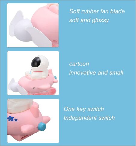 شاهد مروحة ، 3 في 1 USB شحن الرسوم المتحركة الناعمة السيليكون MINI رائد الفضاء معصار Watch Fan ، لكتابة الطلاب الواجبات المنزلية (8 × 11 × 8 سم) in Kuwait