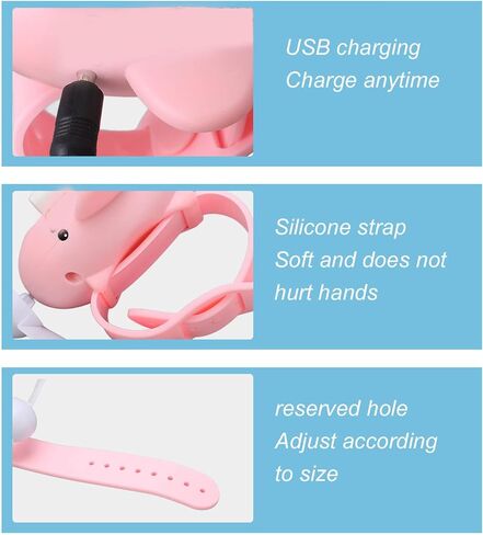 شاهد مروحة ، 3 في 1 USB شحن الرسوم المتحركة الناعمة السيليكون MINI رائد الفضاء معصار Watch Fan ، لكتابة الطلاب الواجبات المنزلية (8 × 11 × 8 سم) in Kuwait