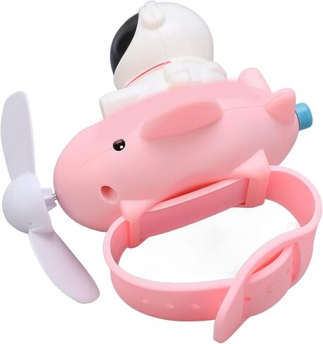 شاهد مروحة ، 3 في 1 USB شحن الرسوم المتحركة الناعمة السيليكون MINI رائد الفضاء معصار Watch Fan ، لكتابة الطلاب الواجبات المنزلية (8 × 11 × 8 سم) in Kuwait