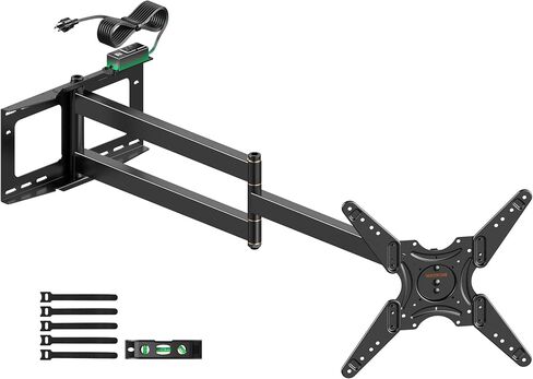 WHYFONE 48'' Extension Long Arm TV Wall Mount Heavy Duty, Portrait TV Mount Vertical,Full Motion TV Bracket Swivel Tilt Level,26''-60''TV, VESA 400x400mm,16''Wood Stud/Concrete/Brick Wall in Kuwait