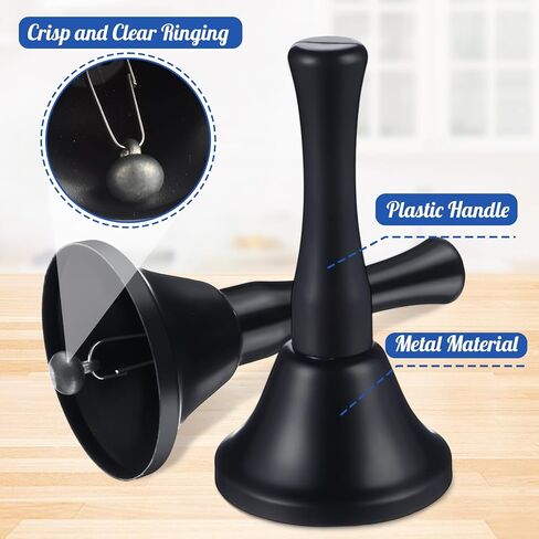 50 Pcs Gold Hand Bell Steel Call Bell Dinner Bell Service Bell Wedding Bells with Wood Handles for the Sick Elderly Alert Classroom Alarm, 1.97 x 3.66 Inches in Kuwait