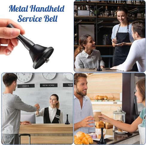 50 Pcs Gold Hand Bell Steel Call Bell Dinner Bell Service Bell Wedding Bells with Wood Handles for the Sick Elderly Alert Classroom Alarm, 1.97 x 3.66 Inches in Kuwait