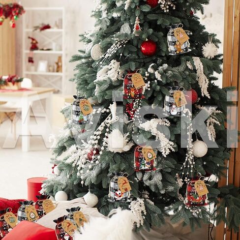 Aviski 120Pcs Cotton Christmas Drawstring Bags Buffalo Plaid Xmas Gift Bags Cotton Candy Bags Small Fabric Bags Goody Gift Bags Treat Sacks Reusable Gift Wrapping Bags Holiday Party Favors in Saudi Arabia