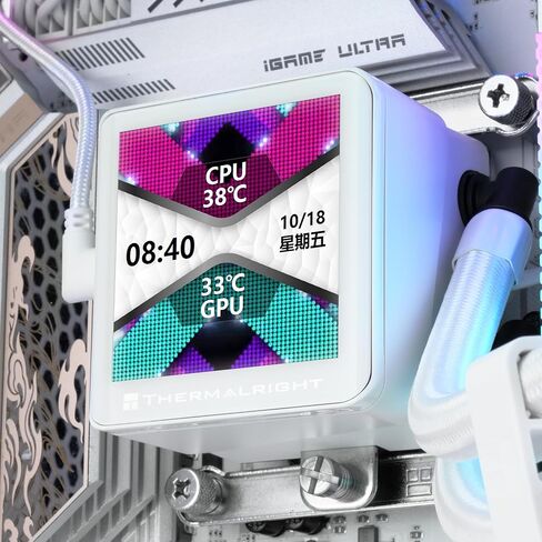 Thermalright Frozen Vision 360 ARGB White V2 CPU COLER ، 3XTL-K12W PWM FORS ، تبريد وحدة المعالجة المركزية للكمبيوتر ، لشاشة AM4/AM5 ، Intel 1700/1851/115x ، 480 × 480 in Saudi Arabia
