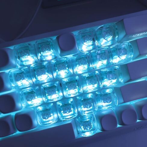 JSJT Crystal Blank Transparent Keycaps, Backlit Clear Keycap, 21 Keys PC Material Custom DIY Sweet Heart Keyboard Caps Moa Profile for MX Switches Mechanical Keyboards in Kuwait