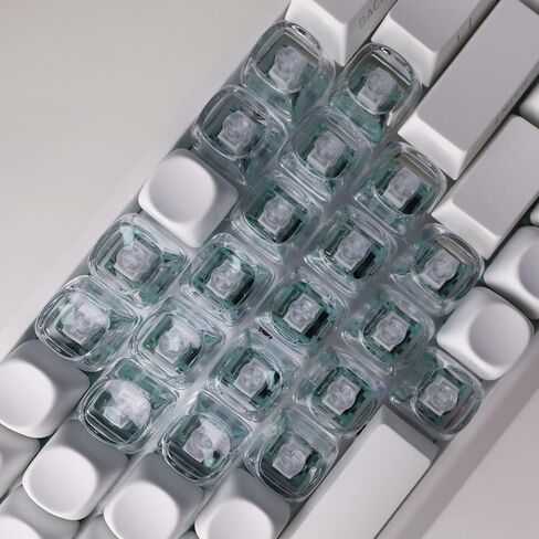 JSJT Crystal Blank Transparent Keycaps, Backlit Clear Keycap, 21 Keys PC Material Custom DIY Sweet Heart Keyboard Caps Moa Profile for MX Switches Mechanical Keyboards in Kuwait