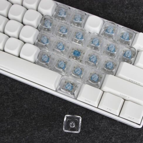 JSJT Crystal Blank Transparent Keycaps, Backlit Clear Keycap, 21 Keys PC Material Custom DIY Sweet Heart Keyboard Caps Moa Profile for MX Switches Mechanical Keyboards in Kuwait