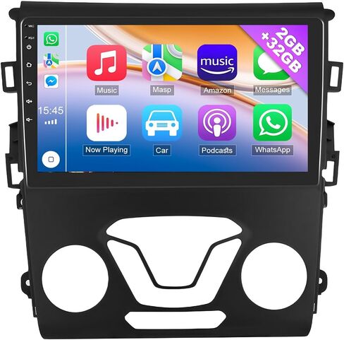 Car Radio for Ford Fusion 2013 2014 2015 2015 Stereo ، ترقية شاشة تعمل باللمس 9 بوصات للاطلاع على Fusion Mondeo Android مع Carplay Wireless Apple و Android Auto و GPS و WiFi و Bluetooth و FM و EQ و SWC in Saudi Arabia