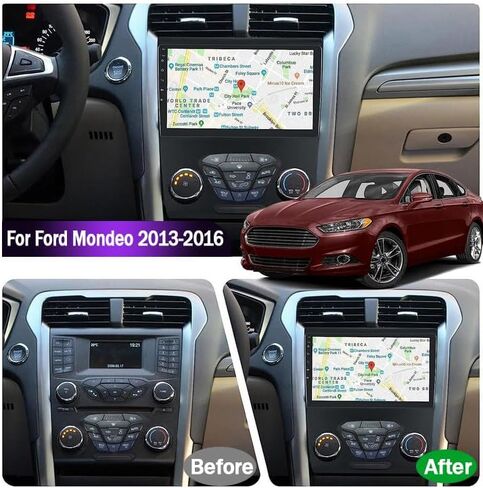 Car Radio for Ford Fusion 2013 2014 2015 2015 Stereo ، ترقية شاشة تعمل باللمس 9 بوصات للاطلاع على Fusion Mondeo Android مع Carplay Wireless Apple و Android Auto و GPS و WiFi و Bluetooth و FM و EQ و SWC in Saudi Arabia