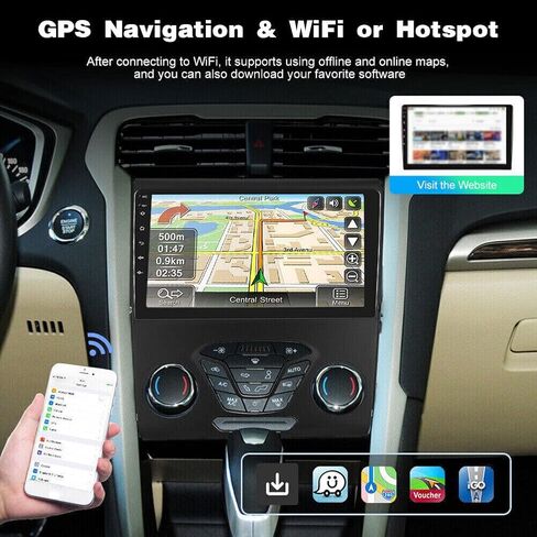 Car Radio for Ford Fusion 2013 2014 2015 2015 Stereo ، ترقية شاشة تعمل باللمس 9 بوصات للاطلاع على Fusion Mondeo Android مع Carplay Wireless Apple و Android Auto و GPS و WiFi و Bluetooth و FM و EQ و SWC in Saudi Arabia