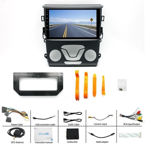 Car Radio for Ford Fusion 2013 2014 2015 2015 Stereo ، ترقية شاشة تعمل باللمس 9 بوصات للاطلاع على Fusion Mondeo Android مع Carplay Wireless Apple و Android Auto و GPS و WiFi و Bluetooth و FM و EQ و SWC in Saudi Arabia