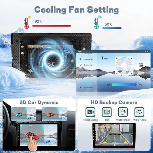 【Qualcomn Chipset】 8 Core 4+64GB Android 15 Car Stereo for Hyundai Elantra 2014-2016, 9 Inch Touch Screen Carplay Android Auto Radio DSP Hi-Res Picture in Picture+AHD Backup Camera Voice Assistant in Saudi Arabia