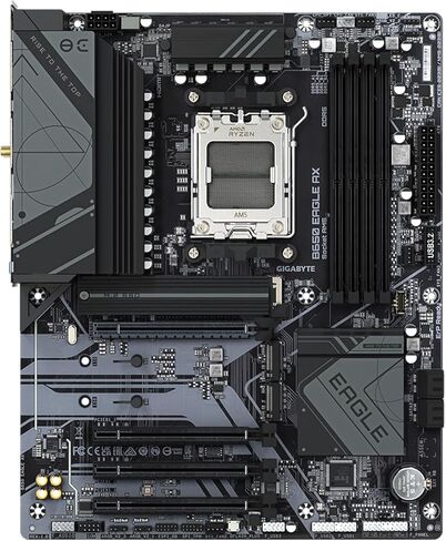 Gigabyte B850 Eagle wifi7 Ice AMD AM5 LGA 1718 اللوحة الأم ، ATX ، DDR5 ، 3x M.2 ، PCIE 5.0 ، USB-C ، WiFi7 ، 2.5GBE LAN ، EZ-LATCH in Saudi Arabia