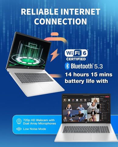 HP 17.3 جهاز كمبيوتر محمول لشاشة تعمل باللمس ، معالج Intel 10-Core 7 150U (10 نوى ، حتى 5.4 جيجا هرتز) ، ذاكرة وصول عشوائي 64 جيجابايت ، 1 تيرابايت SSD ، Copilot ، لوحة المفاتيح الخلفية ، Wi-Fi 6 ، Windows 11 Pro ، ترخيص Office Pro LifeTime in Kuwait