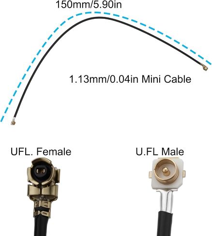 5x U.FL Male to Female Cable 15cm 1.13mm مناسبة لتوسيع الوحدات اللاسلكية in Saudi Arabia