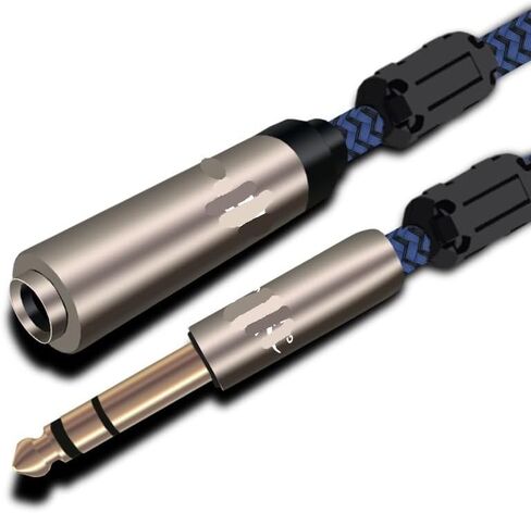 Audio Cable Stereo Male 6.35mm to 6.35mm Female Extension Cable 1/4" Jack(Blue,5m) in Saudi Arabia