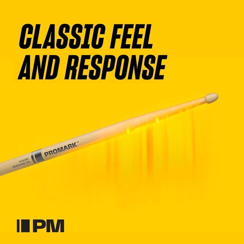 ProMark Drum Sticks - Classic 5A Drumsticks - FireGrain For Playing Harder, Longer - No Excess Vibration - Lacquer Finish, Oval Wood Tip, Hickory Wood - 1 Pair in Saudi Arabia