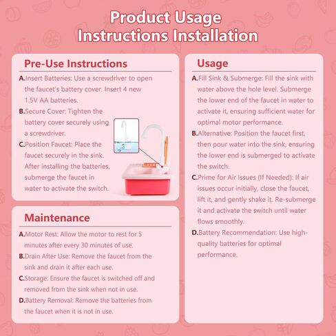 BOBXIN Play Sink with Running Water, Kids Play Kitchen Toy Sink Electric Dishwasher, Pretend Role Play Kitchen Toys Set with Upgraded Working Faucet and Dishes Playset for Girls, Toddler and Boys in Saudi Arabia