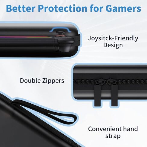 Sihuadon Carrying Case متوافق مع Nintendo Switch 2 ، حالة سفر شل Slim Hard Shell مع 10 فتحات بطاقة لعبة ، حقيبة تخزين للتبديل 2 حزام يدوي ، هدايا للاعبين/الأصدقاء ، الأسود in Kuwait