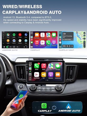 5G WIFI (6) سيارة راديو CAR لـ Toyota RAV4 2013-2018 ، Android13/Wireless Carplay/Android Auto/Touch Screen/GPS Campility/Bluetooth/FM/HD Camera (2ram+64rom) in Kuwait