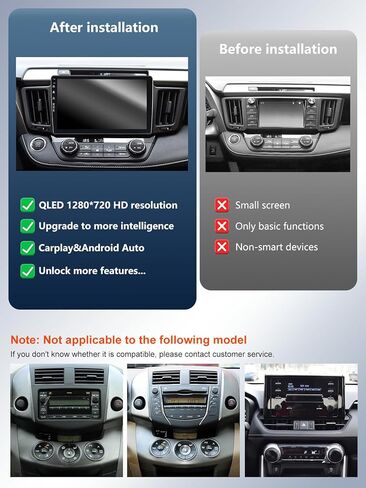 5G WIFI (6) سيارة راديو CAR لـ Toyota RAV4 2013-2018 ، Android13/Wireless Carplay/Android Auto/Touch Screen/GPS Campility/Bluetooth/FM/HD Camera (2ram+64rom) in Kuwait