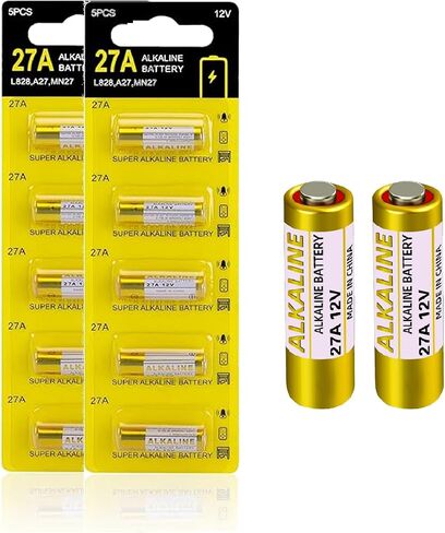 27A A27 12V Battery القلوي 5 حزمة ، بطاريات إثبات تسرب طويلة الأمد لكرات الباب عن بُعد FOBS ، MN27 12 Volt 5 Count in Kuwait