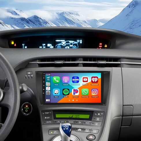 ستيريو سيارة Roinvou Android لسيارة Toyota Prius (LHD) 2010-2015، راديو سيارة CarPlay لاسلكي مدمج مع Android Auto، شاشة لمس 9 بوصات في لوحة القيادة GPS ودعم مرآة Link BT FM WiFi AHD رؤية خلفية in Kuwait