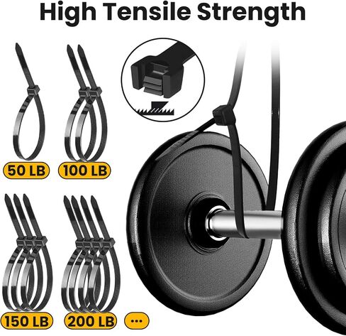Zip Ties, 12 inch (100 Pack), Black, 50 lb UV Resistant Cable Ties for Indoor & Outdoor in Saudi Arabia