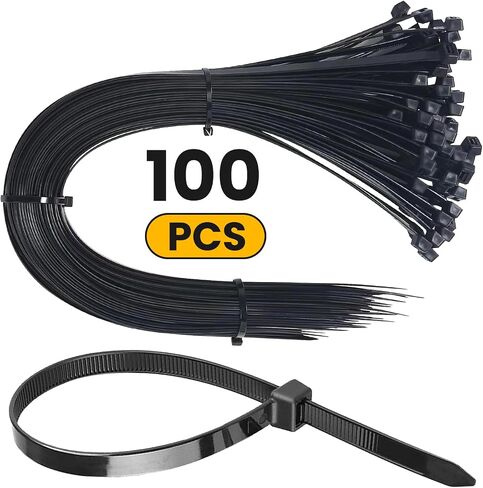 Zip Ties, 12 inch (100 Pack), Black, 50 lb UV Resistant Cable Ties for Indoor & Outdoor in Saudi Arabia