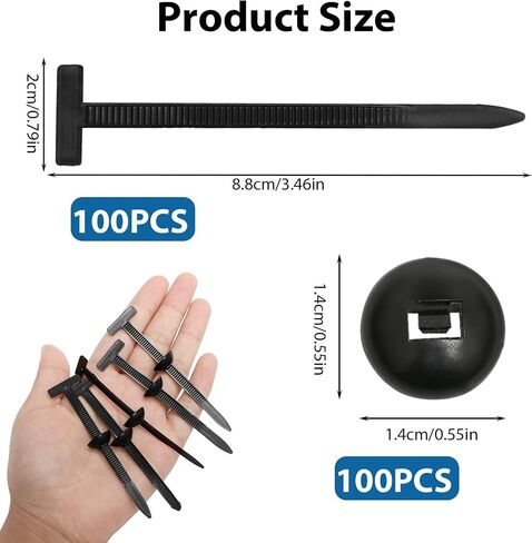 100pcs نايلون مشبك ربطة الكبلات النايلون ، حامل روابط نايلون الرمز البريدي للخدمة الذاتية مع تصميم الدبوس والزر ، أداة علاقات الكابلات البلاستيكية متعددة الأغراض للسيارة الإصلاح اليومي إصلاح السيارات in Kuwait