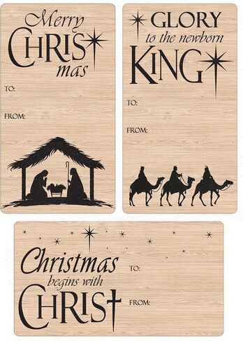 Religious Christmas Peel and Stick Gift Tags - 75 Stickers in Kuwait