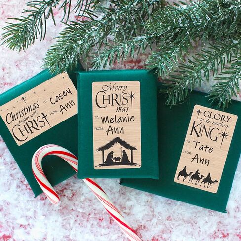 Religious Christmas Peel and Stick Gift Tags - 75 Stickers in Kuwait