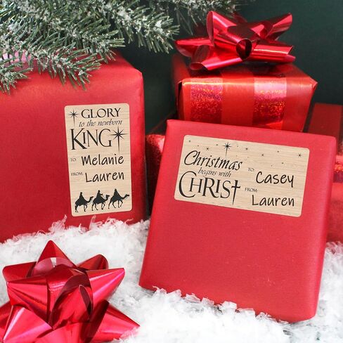 Religious Christmas Peel and Stick Gift Tags - 75 Stickers in Kuwait