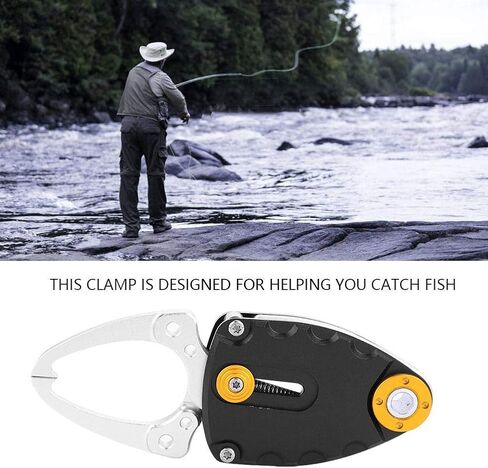 Zerone Fish Lip Gripper, Lightweight Portable Aluminum Alloy Fishing Lip Grip Sea Saltwater Fish Grabber Clamp Trigger Compact Fishing Tackle Tool Accessory(Black) in Saudi Arabia