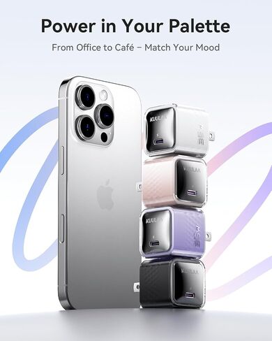 Kuulaa USB C Charger Block 35W iPhone Charger Fast Charging Gan PPS Compact Wall Chargers ، محول الطاقة USB-C لـ iPhone 16/15/14/13 ، Galaxy S25/S24/S23 (أرجواني) in Kuwait