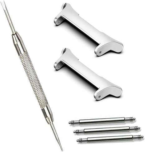 Galaxy Watch 8 40/44mm Bands Adapters+Galaxy Watch 8 Classic 46mm Watch Pins+Spring Bar Tool, Metal Stainless Steel Connection Adapter for Samsung Watch 8/8Classic Band Connector in Saudi Arabia