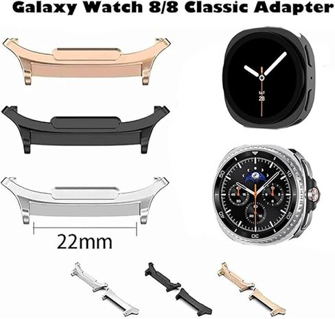 Galaxy Watch 8 40/44mm Bands Adapters+Galaxy Watch 8 Classic 46mm Watch Pins+Spring Bar Tool, Metal Stainless Steel Connection Adapter for Samsung Watch 8/8Classic Band Connector in Saudi Arabia
