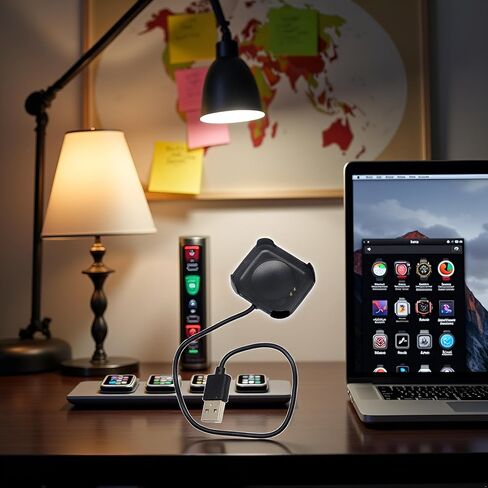 سلك شاحن كابل الشحن الأسود لـ HW22 Smartwatch Watch Watch Magnetic Charger Dock حامل Stand USB شحن محول الساعات الذكية السافعة الذكية (30 سم) in Saudi Arabia