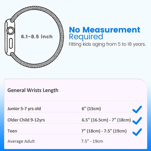 Stretch Solo Loop for Kids Apple Watch Band SE/2 & Series 9/8/7/6/5/4/3, Soft Elastic Nylon Sport Strap for Kids Girls Boys iWatch Band 38/40/41mm & 42/44/45mm in Saudi Arabia