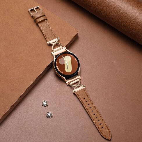 GEAK Leather Band Compatible with Samsung Galaxy Watch 7 Band 6 5 4 FE 40mm 44mm, Watch 6 Classic/5 pro/Active 2, 20mm Dressy Replacement Strap with X-Shape Design for Samsung Watch Bands Women in Kuwait