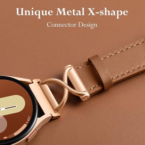 GEAK Leather Band Compatible with Samsung Galaxy Watch 7 Band 6 5 4 FE 40mm 44mm, Watch 6 Classic/5 pro/Active 2, 20mm Dressy Replacement Strap with X-Shape Design for Samsung Watch Bands Women in Kuwait