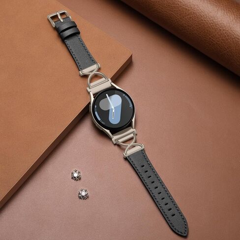 فرقة جلدية Geak متوافقة مع Samsung Galaxy Watch 7 Band 6 5 4 Fe 40mm 44mm ، شاهد 6 Classic/5 Pro/Active 2 ، حزام بديل 20 ملم مع تصميم على شكل X لفرق Samsung Watch Women in Saudi Arabia