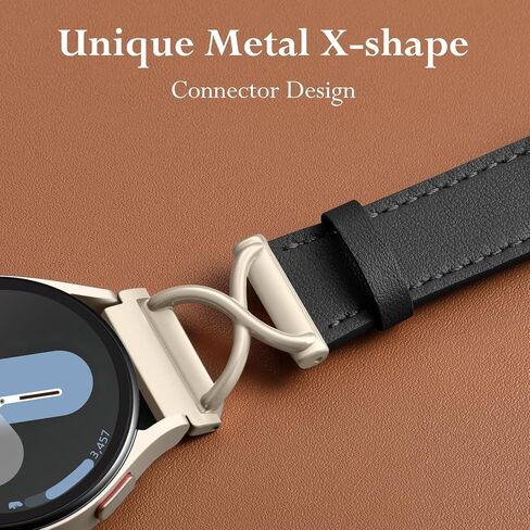 فرقة جلدية Geak متوافقة مع Samsung Galaxy Watch 7 Band 6 5 4 Fe 40mm 44mm ، شاهد 6 Classic/5 Pro/Active 2 ، حزام بديل 20 ملم مع تصميم على شكل X لفرق Samsung Watch Women in Saudi Arabia